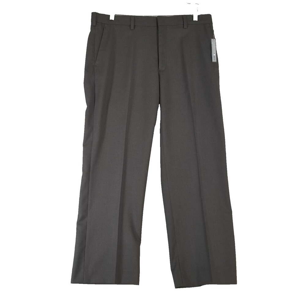 Apt. 9 Dress Pants Men 36x29 Brown Modern Fit Flat Front Stretch Microfiber